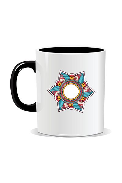 OEM Personalized mug with mandala, Mandala bdun - Black interior