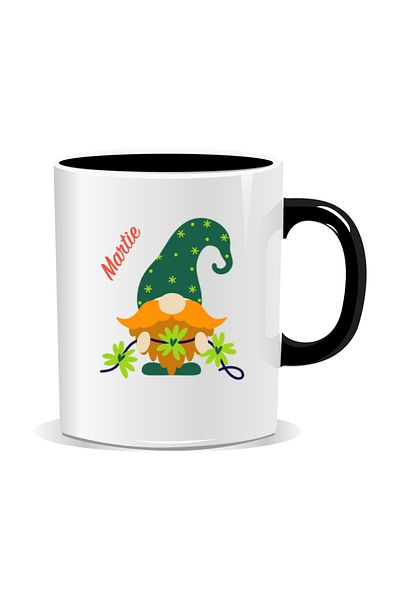OEM Personalized mug with March 1st message, March with dwarf - Black interior
