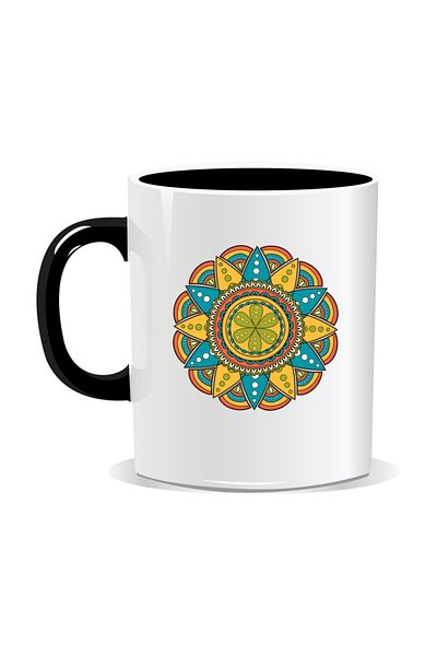 OEM Personalized mug with mandala, Mandala gnyis - Black interior
