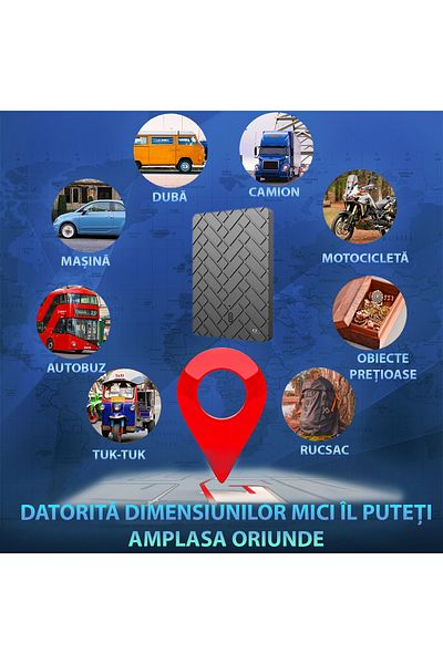Spionescu 2G car spy gps, M1, real-time location, voice monitoring, 3D street view, card storage