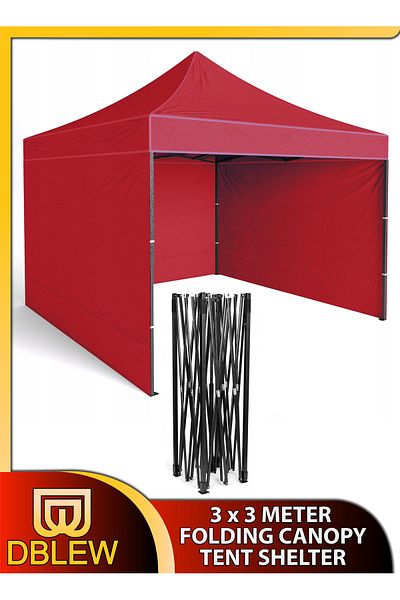 DBLEW 3x3 Meter Ground Gazebo Tent Outdoor Events Parties Markets Exhibitions Beach Picnics Camping Garden