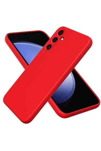 bzstore Husa pentru Samsung Galaxy A55 5G, Silicon Rosu, Protectie Camera, Slim Case