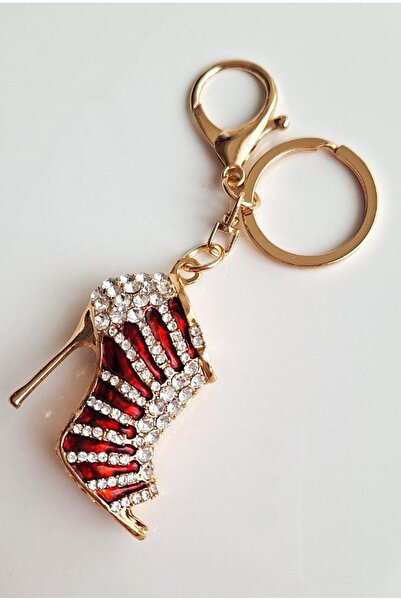 Svc Aksesuar Luxury Gift Zircon Stone Red Heeled Shoes Keychain - Bag Ornament 11.5 cm