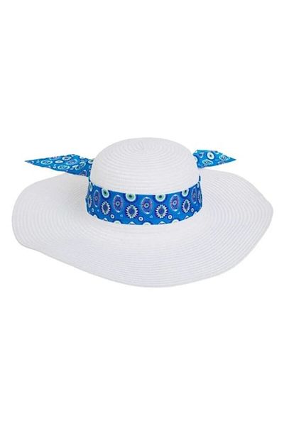 BREZIUM Summer sun hat, elegant and with UV protection, White, BREZIUM