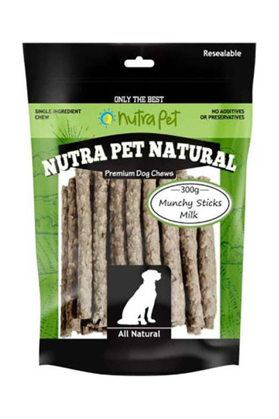 NutraPet Treats أعواد نيوترابيت مونشي (حليب أبيض) 300 جرام