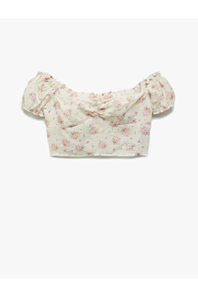 Koton Νέα σεζόν Koton X Sibil Çetinkaya - Aerobin Viscose Fabric Fake μανίκι με λουλούδια