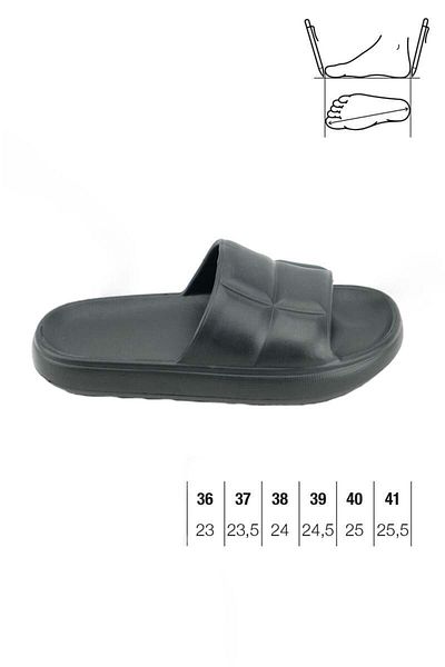 TECOS Cloud Slippers For Women, ®, Size 38, Black, 24 Cm, Soft And Durable Eva Material