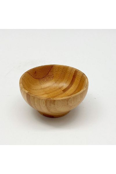 Bien Servi High Quality Bamboo Round Sauce Dip Bowl Brown