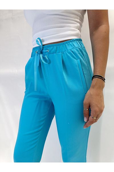IFASTFASHION Pantaloni casual cu talie elastică și șnur decorativ – versatili și confortabili
