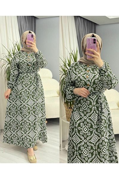 MODA Ethnic Patterned Hijab Dress