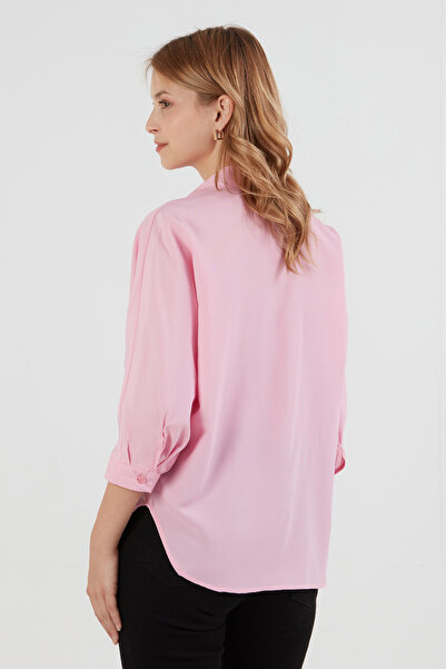 Fulla Moda Πουκάμισο με διπλή τσέπη με μανίκια μπατονέτας