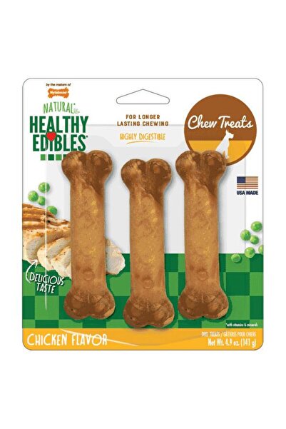 Nylabone أطعمة صحية تدوم لفترة أطول، دجاج، 3 قطع، مكافآت غذائية عادية