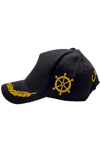 Mood Agenda Unisex Cotton Sailor Embroidered Captain Hat Embroidered Captain Hat
