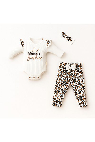 mia mia Baby Girl 3 Piece Leopard Combination – Elegance and Comfort Together