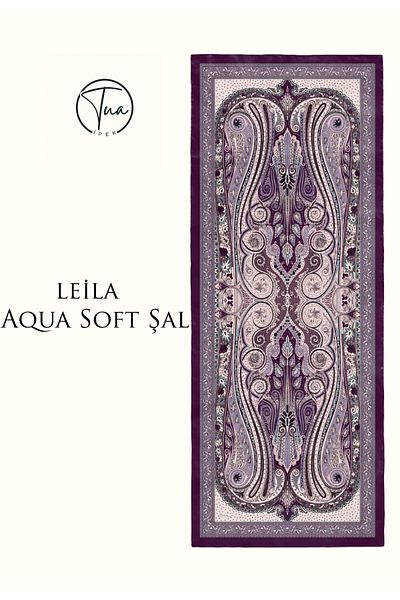 TUA İPEK Leila Aqua Soft Coton Shal - Ethnic Patterned