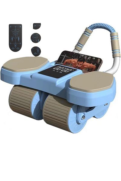 Primo Plus Abdominal Roller with Temporary Elbow Brace and Mobile Phone Holder With Exercise Equipment Mat