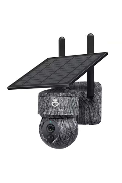 Spionescu Solar panel surveillance camera, Q51, 3MP, 4G, 355° rotation, 90° tilt, video, two-way audio