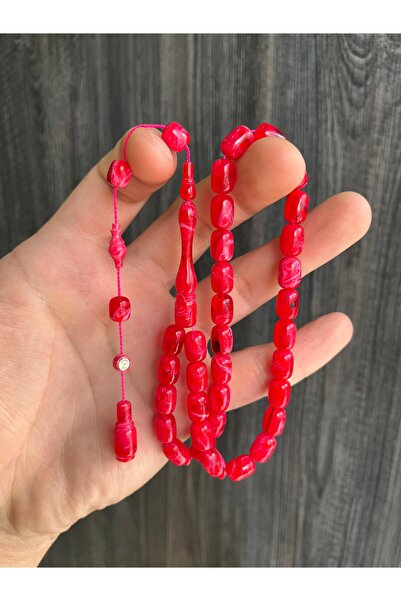 TTS TÜRK TESBİH SANATI Intense Moire Tightening Amber Prayer Beads