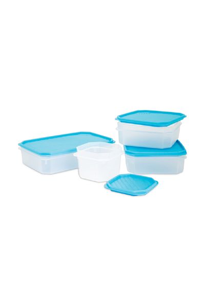 Tatay 4-Piece Food Storage Containers Clear and Blue