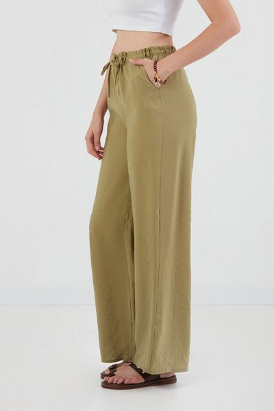 Fulla Moda Tie Waist Wide Leg Trousers