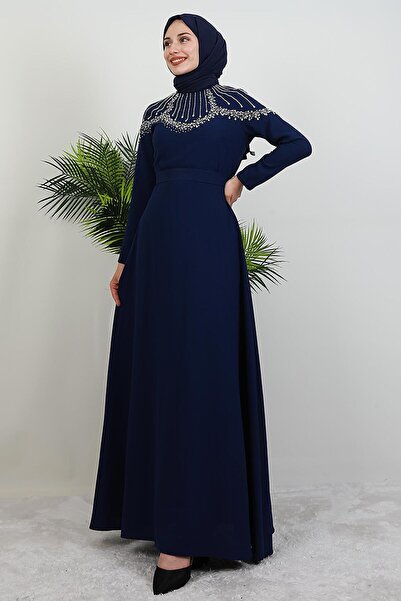 GİYZAMİLA Φόρεμα Nisan Stone Navy Blue