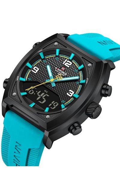 Naviforce Men's Luxury Fashion Watches LCD Display Digital 3ATM Waterproof Watch