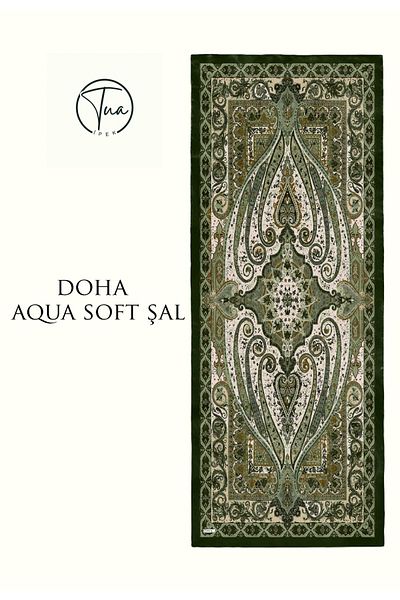 TUA İPEK Doha Aqua Soft Coton Shal - Ethnic Patterned