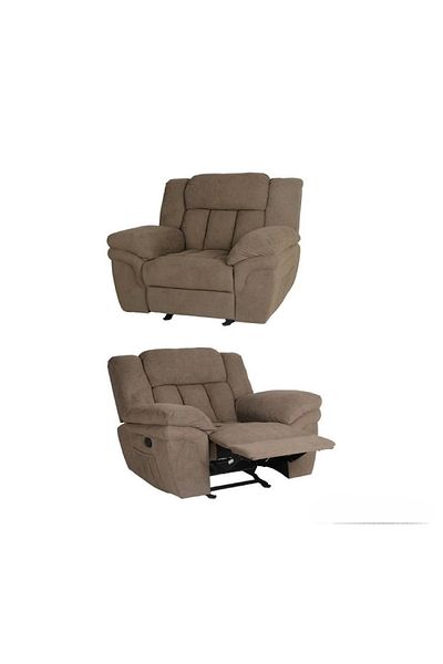 rexa Kingway Velvet Manual Recliner Chair Plush Single-Seater Lounge Chair - 96 x 112 x 100 cm
