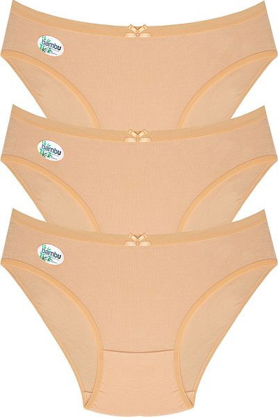 BUTİK1AVM Women's Bamboo Panties 100% Bamboo Ultra Flexible Soft Textured 3 Pieces