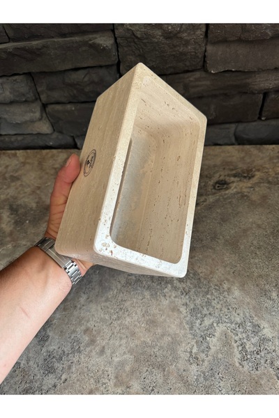Polen Stone 🟫 Polen Stone Travertine Natural Stone Napkin Holder