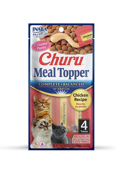 Inaba Churu Complete & Balanced For Adult Cats Chicken Recipe Cat Treats 56g Pack Of 6