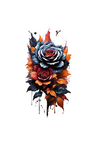 INOVATIX Set of 8 pieces, Sticker Roses Peony, INOVATIX®. 6 cm