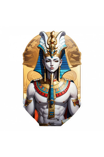 INOVATIX Set de 8 piese, autocolant zeul egiptean Osiris, INOVATIX®. 6 cm