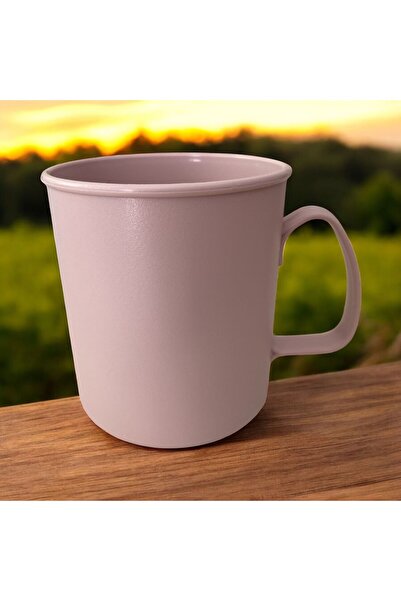 HOLLYHOME 4 Adet Plastik Kulplu Kupa Bardak Plastik Su, Meşrubat Bardağı 300ml 8,5(h)x7,5cm