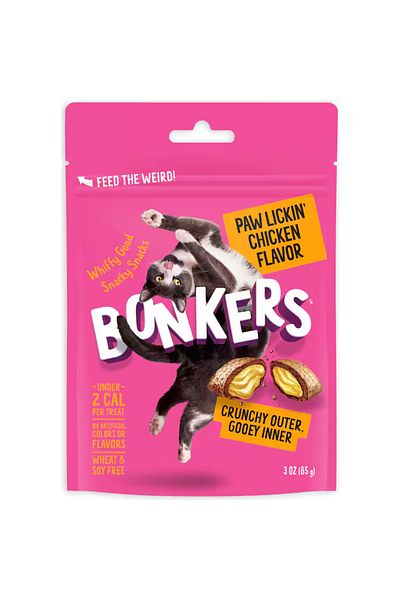 Bonkers pawlickin Chicken Flavour Cat Treats 85g - 3 oz.