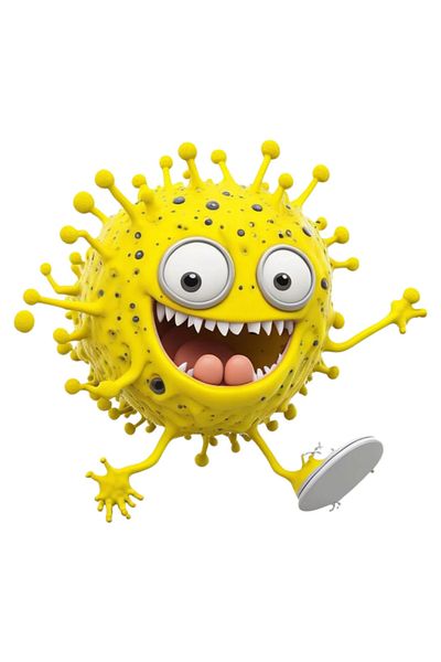 INOVATIX Set de 8 bucăți, autocolant Happy Bacteria, INOVATIX®. 6 cm