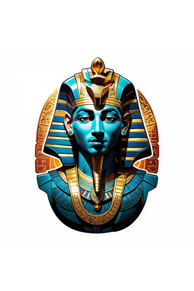 INOVATIX Set de 8 piese, autocolant zeul egiptean Amon sarcofag, INOVATIX®. 6 cm