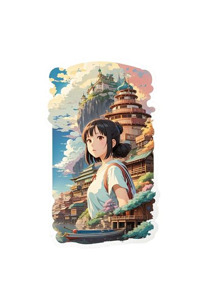 INOVATIX Set of 8 pieces, Japanese Young Woman Sticker, INOVATIX®. 6 cm