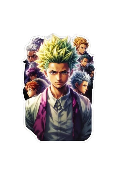 INOVATIX Set of 8 pieces, Sticker Young people with rebellious hair, INOVATIX®. 6 cm