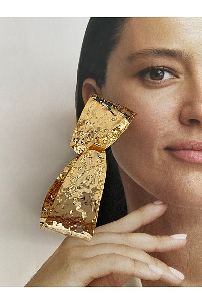 Pinery Jewels Pair of Women's Earrings with Crushed Plate Dangle