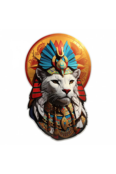 INOVATIX Set de 8 piese, autocolant zeul egiptean Sekhmet, INOVATIX®. 6 cm