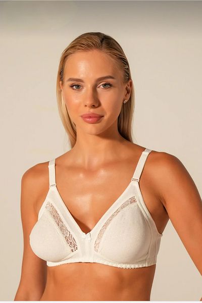 Doğan Women's Ecru Lace Unwired Unpadded Bra