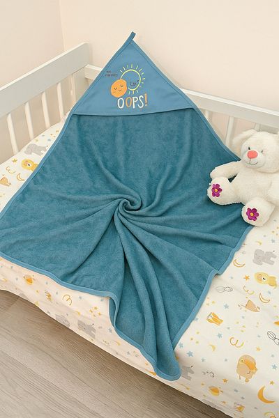 Lurji Figured Hooded Soft Bathrobe & Towel Emoji for Children