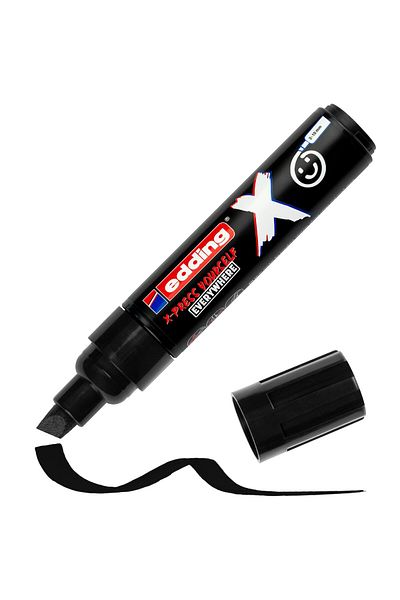 Edding 6900 X Multi Marker 2-10mm Cut Tip Set of 2 - Black & White / 4-6900-2-1