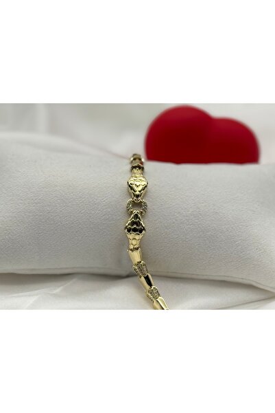 Lunays Xuping Yılan Model Zirkon Taşlı Kadın Bileklik Gold Renk