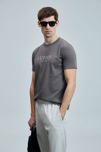 Lufian Love Modern Graphic T-Shirt Mink