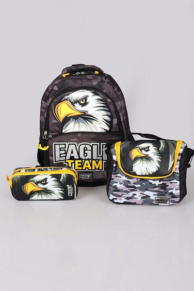 MUGGLE New Season Licensed Eagle/Eagle School Bag, Thermoses Lunch Box and Pencil Bag School Set
