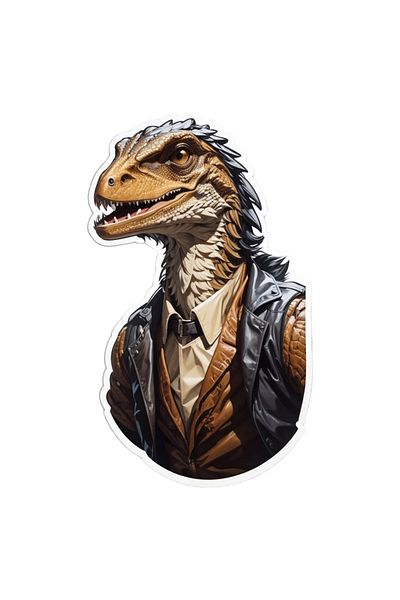 INOVATIX Set of 8 pieces, Velociraptor Sticker with jacket, INOVATIX®. 6 cm