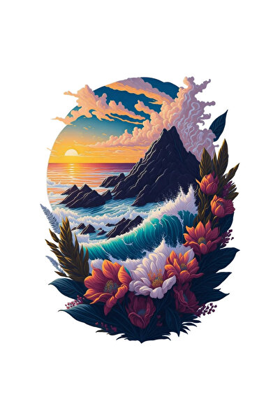 INOVATIX Set de 8 autocolante apus de soare, INOVATIX®. 6 cm