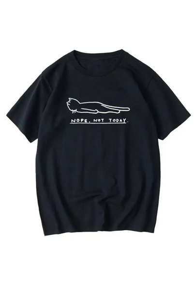 CLASİVA Unisex Nope Not Today Oversize Crew Neck T-Shirt